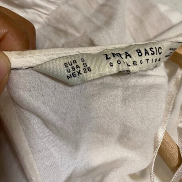 Zara Basic Collection White Boho Embroidered Women's Blouse Size S - Picture 6 of 8